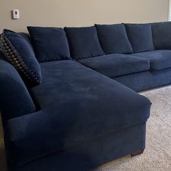 Navy Blue Sofa Bed L couch (OBO)