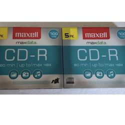 2 Maxell MaxData 80MIN 5PK CD-R 700MB