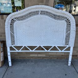 WICKER, White, TWIN, Headboard