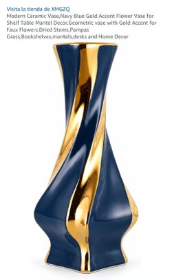 Sculptural Blue & Gold Vase