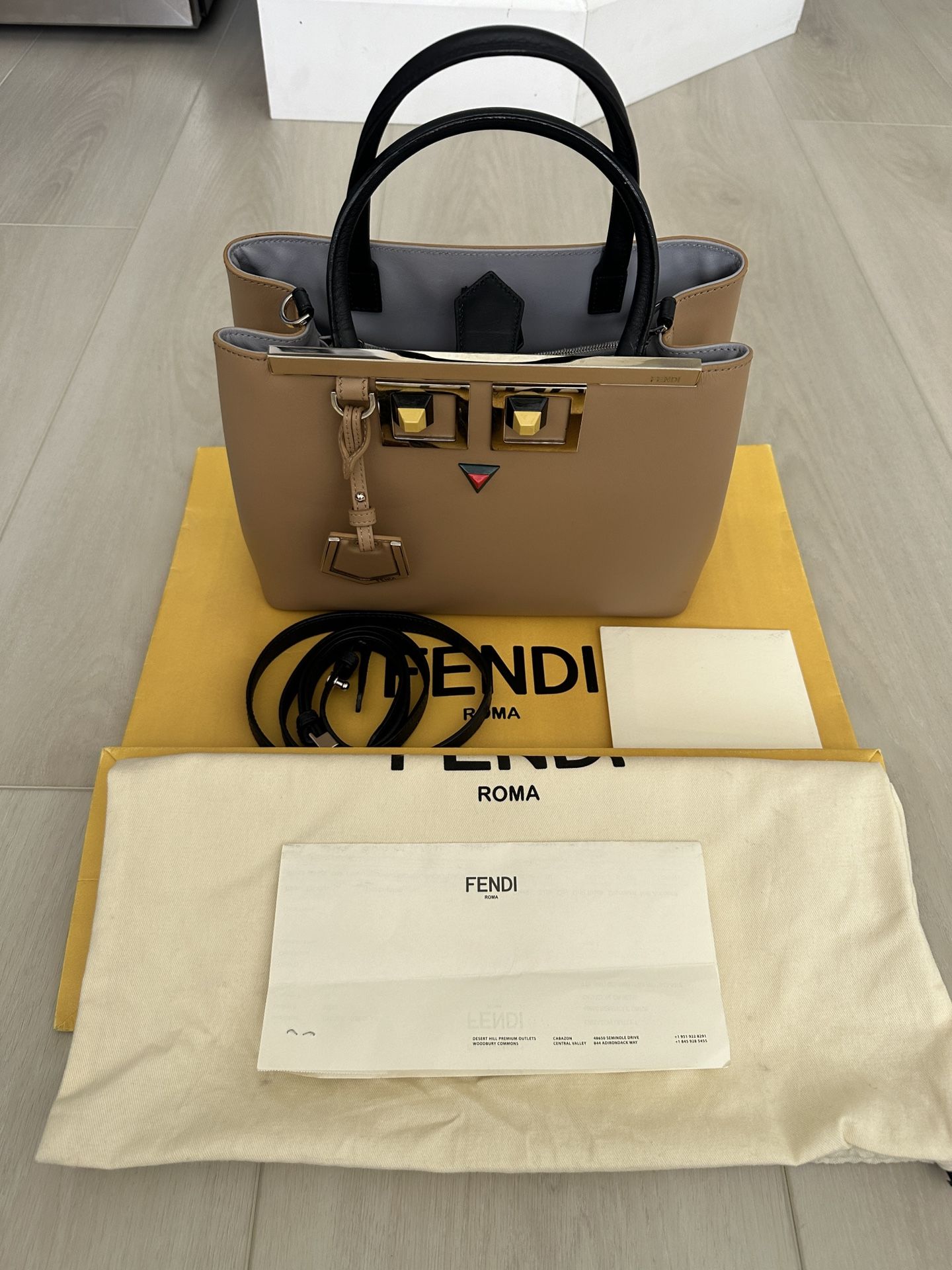 Fendi Vitello Baltico Hypnoteyes 2Jours Bag