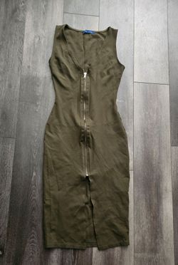 Olive zipper dress