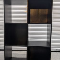 6 cube bookshelf/storage shelf, black