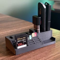 SD & Micro SD Card Holder Desk Organizer