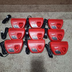 Milwaukee M12 Chargers New $10 Each Firm Price