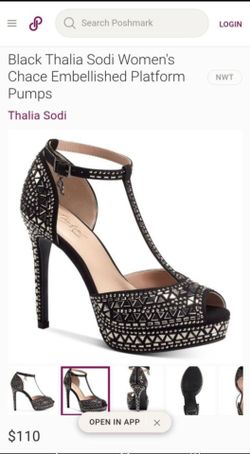 Thalia Sodi Chace Embellished Platform Pumps