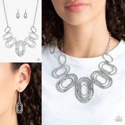 Empress Impressions - Silver Necklace and Earring Set