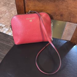 Michael Kors Purse Color leather crossbody dark berry Good Condition Crosbody  Small 