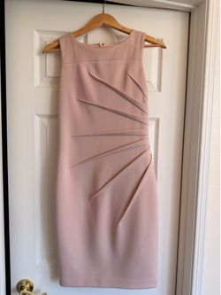 👗 Like-New Calvin Klein Blush Pink Bodycon Women’s Size 4/6 Fully Lined Soft Dress