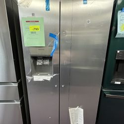 Refrigerator, 36’ Side By Side Frigidaire, With Ice Water