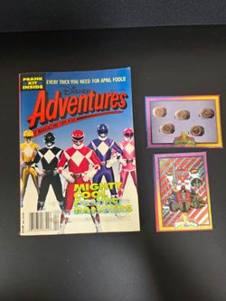 Vintage Disney Adventures Magazine 1994 Mighty Morphin Power Rangers COLL CARDS!
