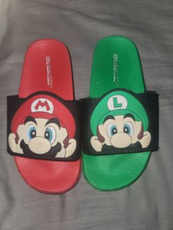New Mario Luigi Slippers Sandals Slides Sz 12 13