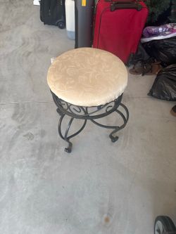 Decorative Vanity Stool / Accent Seat – Metal Base