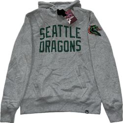 47 Brand Seattle Dragons XFL Gray Pullover Hoodie Sweatshirt Men’s Small New