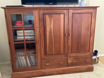 Solid Wood Entertainment Center with Storage