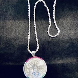 1 Oz Moneda Libertad CENTENARIO Rope Chain Silver 925