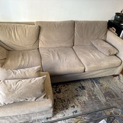 Set of 2 Couches with ottoman