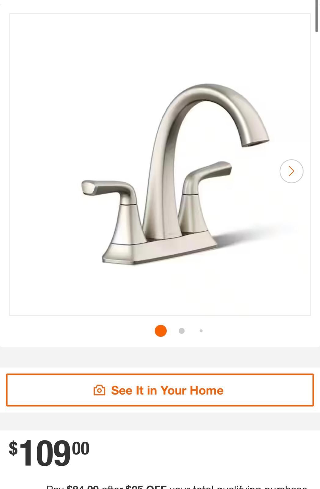 1008 089 078 CHROME GLACIER BAY Two Handle Bathroom Faucet 4 In Centerset