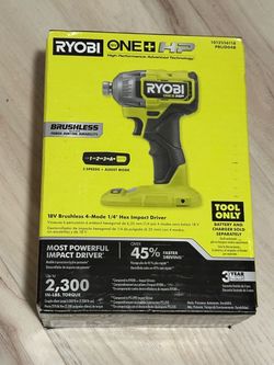 Ryobi ONE+ HP 18V Brushless Cordless 4-Mode 1/4” Hex Impact Driver