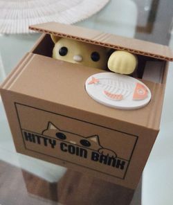Cute Coin Bank Cat in Box