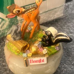 DISNEY (VINTAGE) 90’s Bambi RON LEE Signed & Numbered Statue on Marble