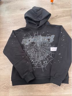 sp5der hoodie black size medium