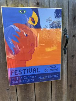 VINTAGE POSTER FESTIVAL CINCO DE MAYO CANNERY SAN FRANCISCO CA BY DAN BROWN 1980
