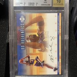 2000-01 Upper Deck Hardcourt UD Authentics Kobe Bryant Auto Autograph BGS 9/10