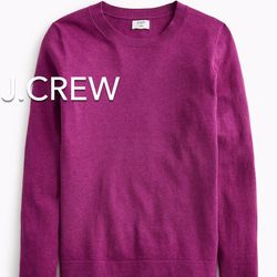 ❄️(NEW) (3 SIZES AVAILABLE) WOMEN’S J.CREW FACTORY MAGENTA GRAPE COTTON TEDDIE SWEATER - SIZES: SMALL, MEDIUM AND LARGE❄️