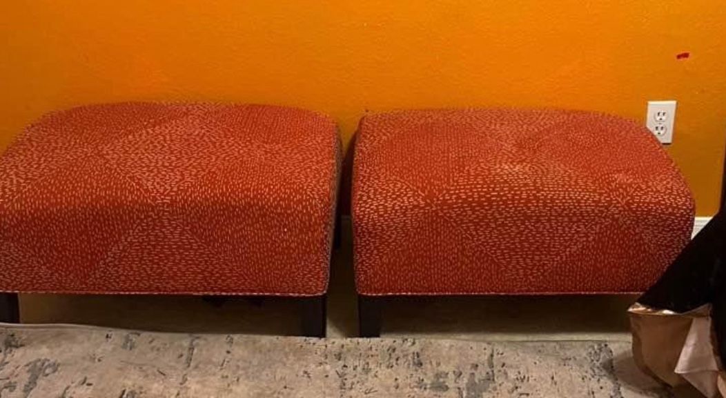 Red Ottomans