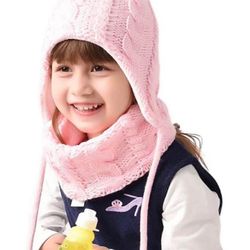 Brandnew Kids Winter Hat and Scarf Set for Baby Girls (1-3years)