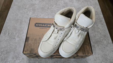 Coach White Leather Low-Top Sneakers