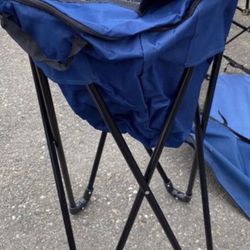 Portable Insulated Tub Cooler w/ Folding Stand & Carry Bag Party Picnic Blue Soft-Sided Standing Collapsible Cooler with Removable Bag. NEVER USED. NO