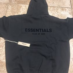 All Black Essentials Hoodie Size Large
