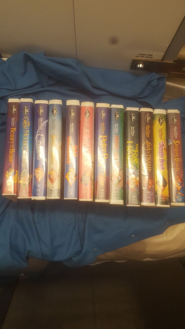 ORIGINAL VINTAGE BLACK DIAMOND SERIES VHS DISNEY MOVIES
