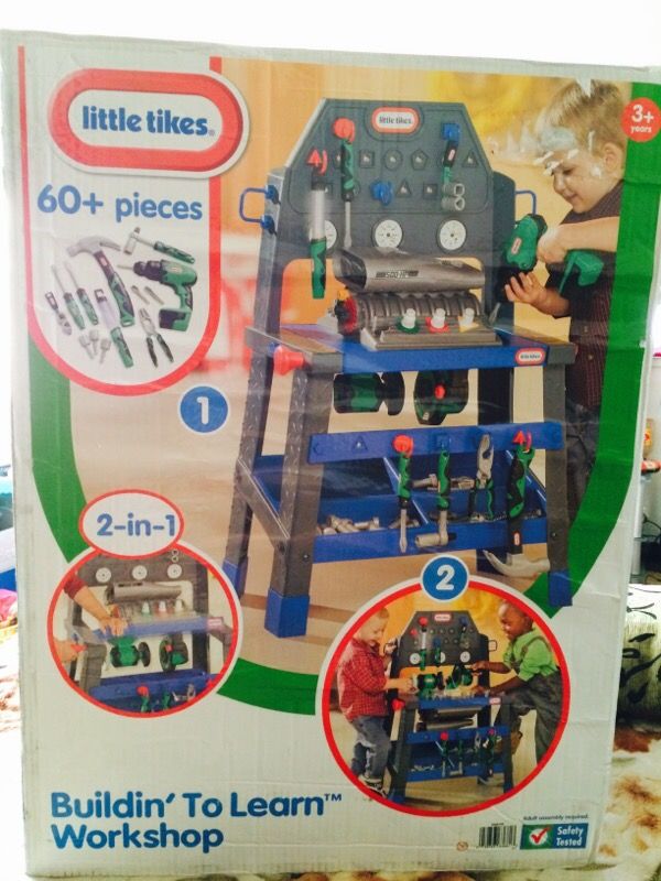 Little Tikes 2-In-1 Buildin' To Learn Workbench Motor Workshop Tools
