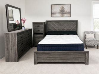 Complete Furniture Set! Queen/King Rustic Bedroom Set - COD/Financing