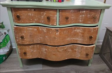 Antique vintage curved dresser