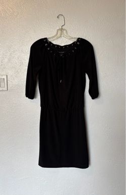 White House black market women’s black 3/4 sleeve relaxed fit dress size XXS
