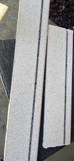 Backsplashes.  Custom solid surface. Like Corian