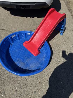Kids slide and pool