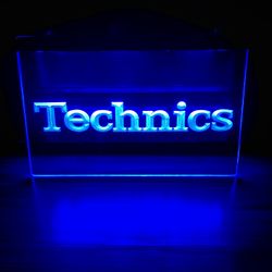 TECHNICS LED NEON BLUE LIGHT SIGN 8x12