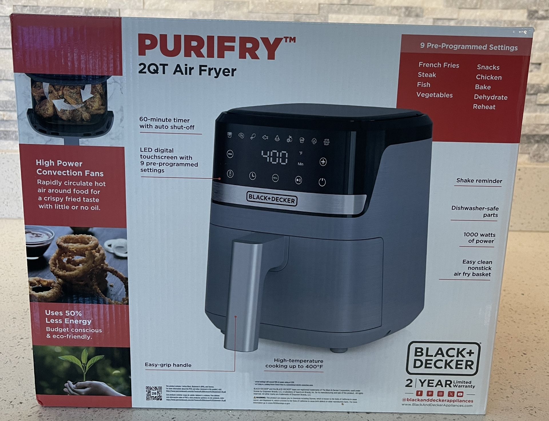 BLACK+DECKER Purifry 2QT Air Fryer