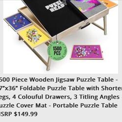 Puzzle Table With Stand And Colour full Drawer