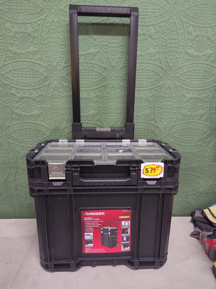 Husky Connect Stackable 22 in. Rolling Tool Cart, 22 in. Tool Box, and ...