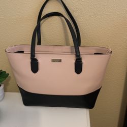 KATE SPADE Large Tote Soft Pink And Black Like New