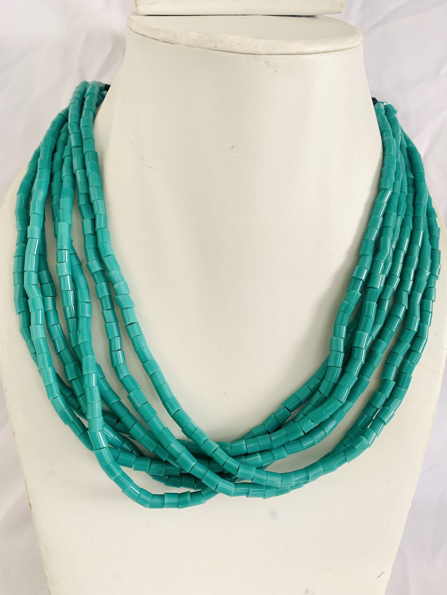 Multi Strands Turquoise Color Choker Necklace 
