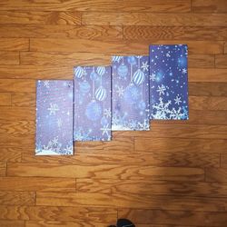 4 Piece Winter Canvas Wall Art 