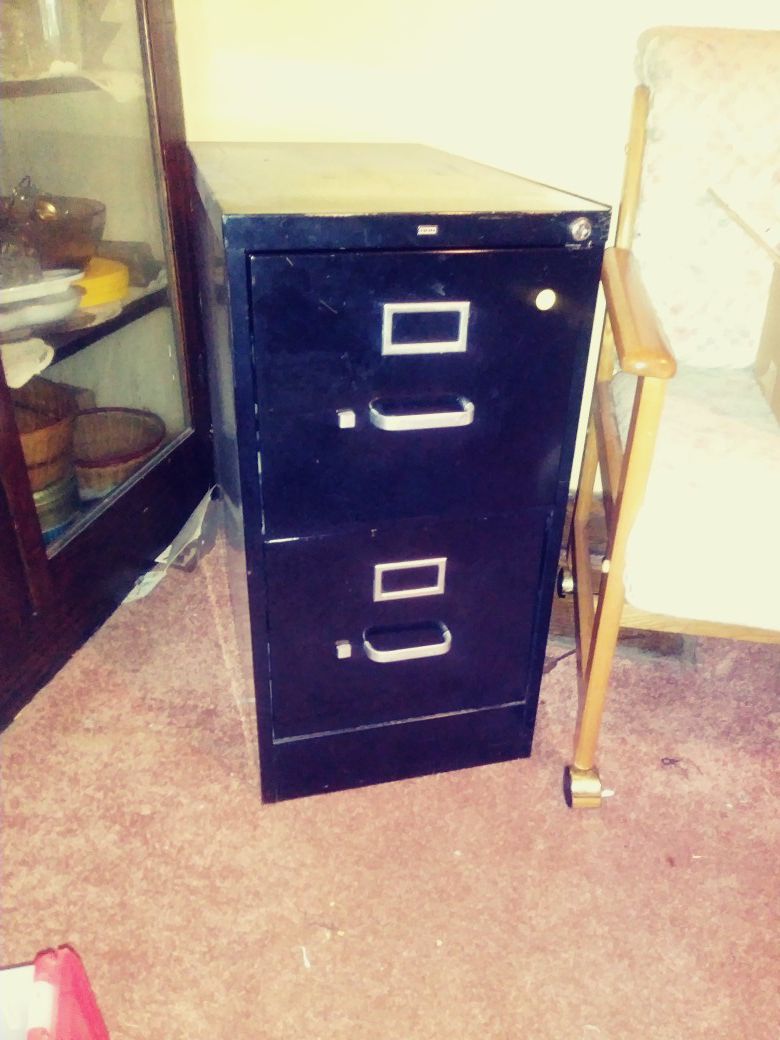 Black file cabinet