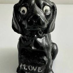 Black Dog I Love You Figurine Freestanding Statue Ornament Dog Lovers Home Decoration Accent